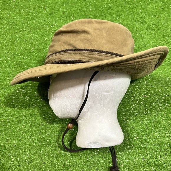 Outback Trading Co Hat Men Sm/MED Tan Wallaby Oilskin Western Indiana Jones - Picture 1 of 10